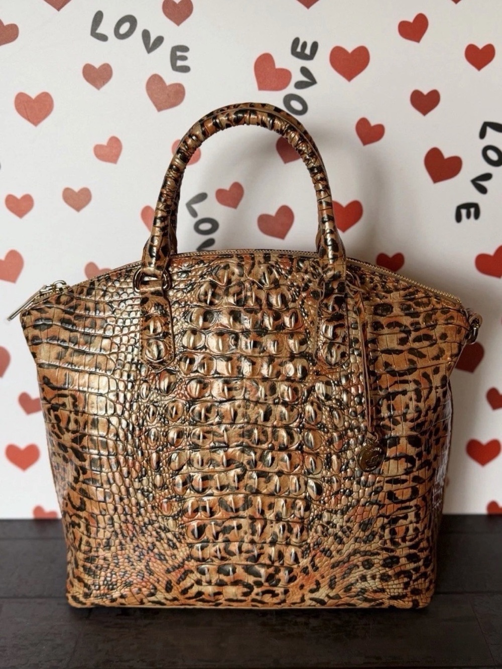 HARDTOFIND BRAHMIN LARGE DUXBURY LEOPARD CUB SOLD OUT LEATHER BAG NWT FIRM $
